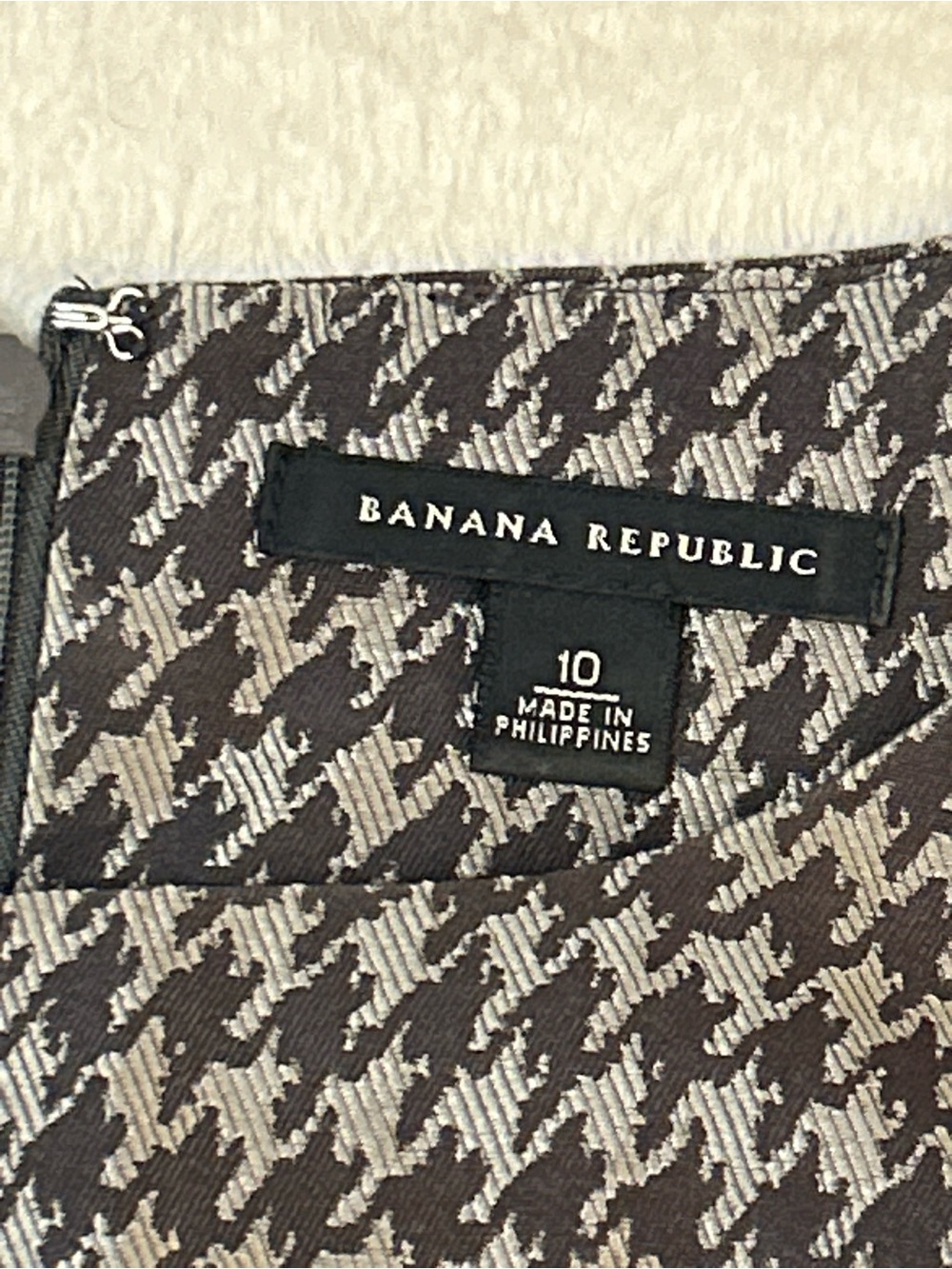 Banana Republic Brown Houndstooth Midi Sheath Dress size 10 - Picture 4 of 12